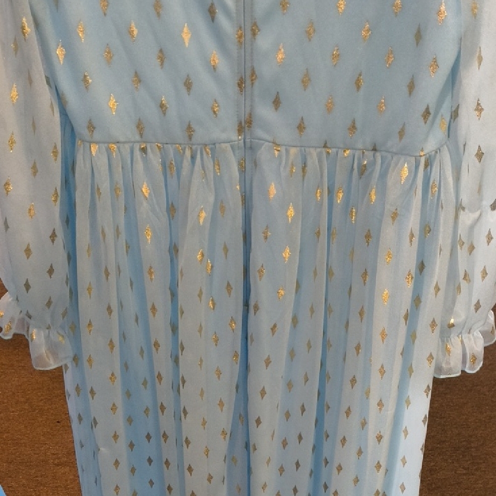 Princess Inspired Blue and Gold Dress - Picture 4 of 12